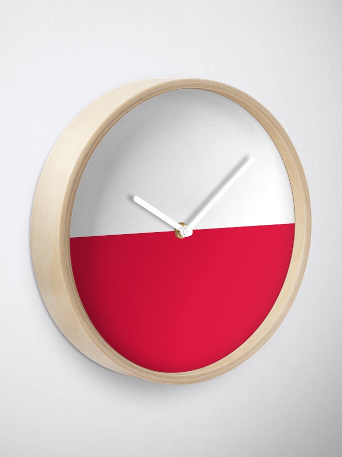 "The Poland Flag" Clock by tawerart Redbubble