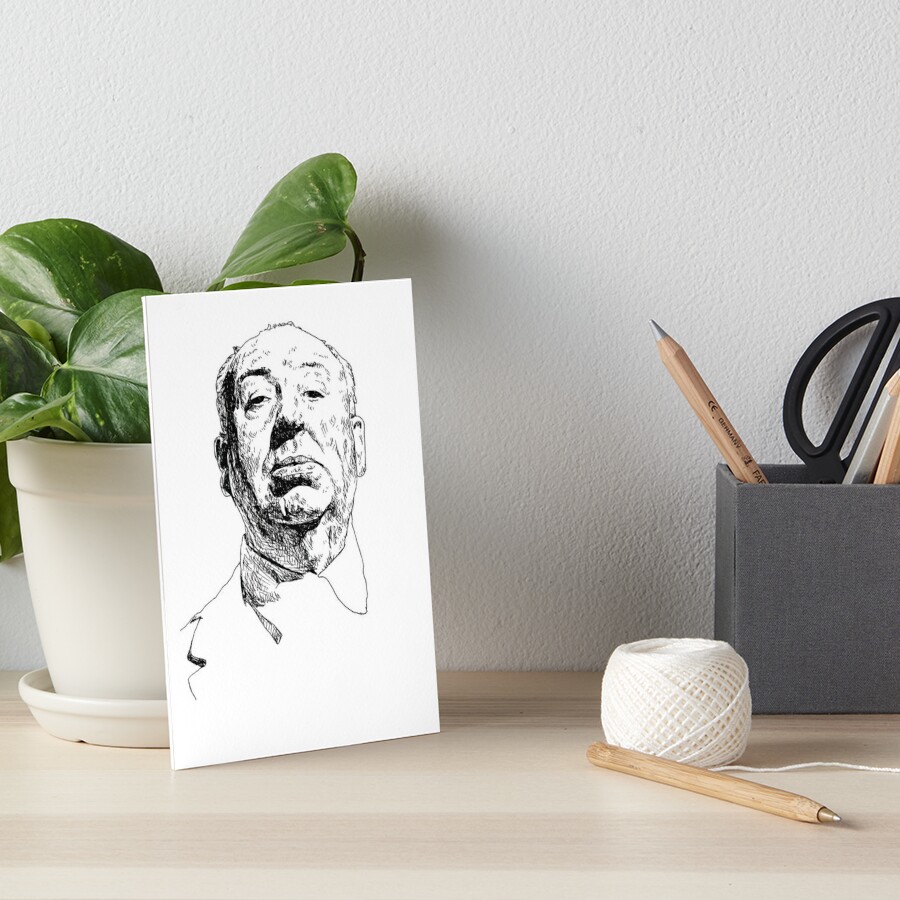 Alfred Hitchcock Sketch | Art Board Print