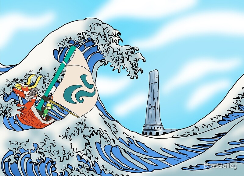 "Zelda WindWaker Great Wave" Posters by BradBailey Redbubble