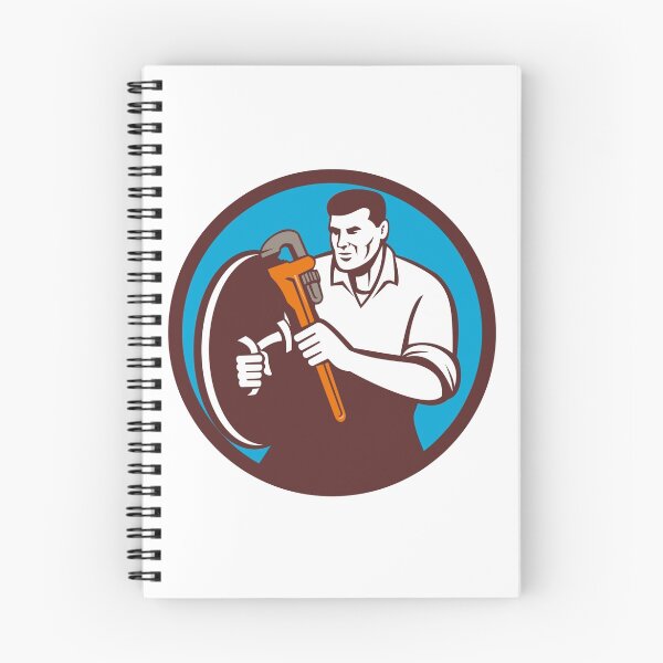 Item preview, Plumber Brandishing Wrench Circle Retro designed and sold by patrimonio.