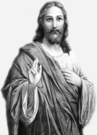 Jesus Christ In Black And White Poster By Muniralawi Redbubble