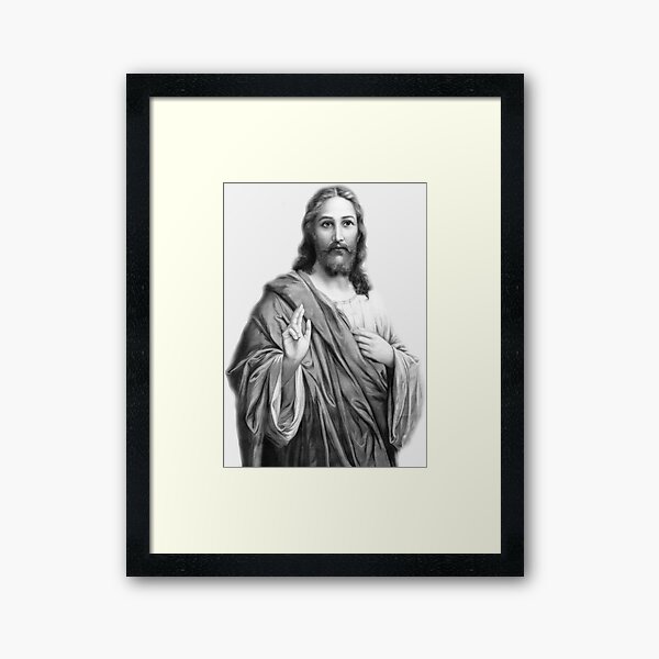 Vista previa del artículo con la obra «Jesucristo en blanco y negro», diseñado y vendido por muniralawi.