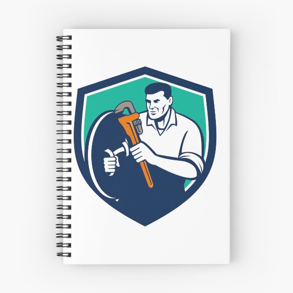 Item preview, Plumber Brandishing Wrench Shield Retro designed and sold by patrimonio.