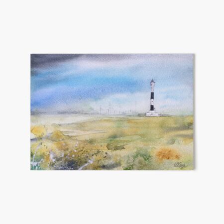 Watercolour Painting of Dungeness Lighthouse Art Board Print