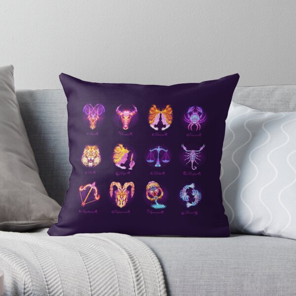 Zodiac Lightburst Twelve Throw Pillow