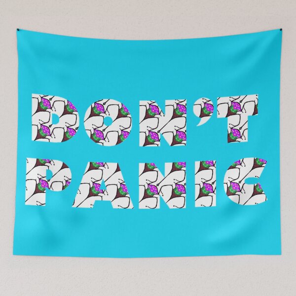 Item preview, Don’t Panic! It’s just a Mostly Harmless Towel Day Sperm Whale and Petunia Design! designed and sold by weavernap.