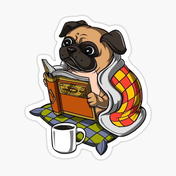 Item preview, Pug Dog Reading A Book designed and sold by underheaven.