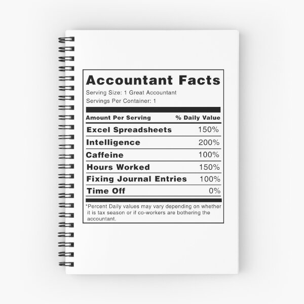 Item preview, Accountant Nutrition Facts designed and sold by Kooky28.