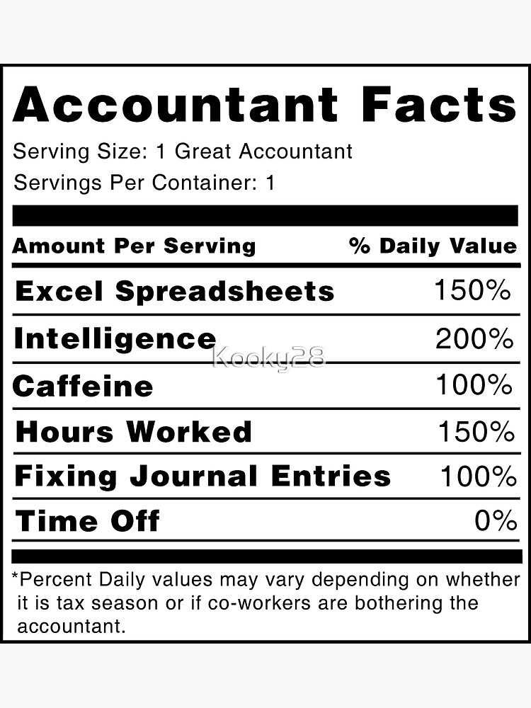 Accountant Nutrition Facts by Kooky28
