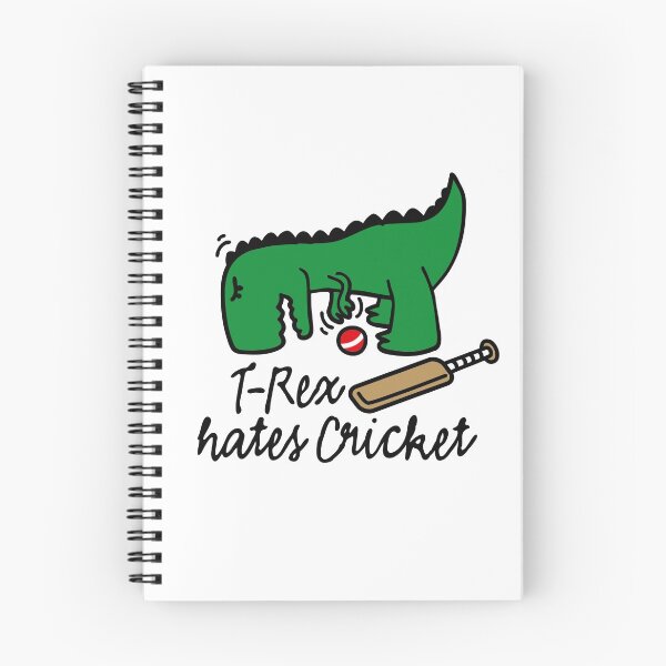 Item preview, T-Rex hates cricket player dinosaur cricketer designed and sold by LaundryFactory.