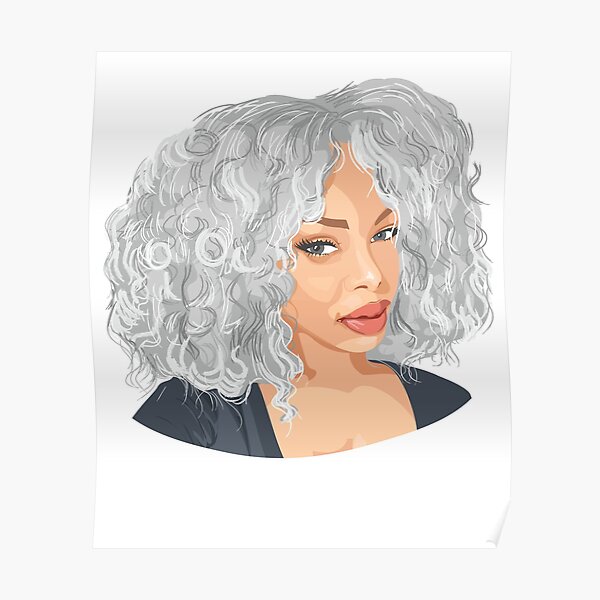 Black Woman Beautiful in Grey Poster