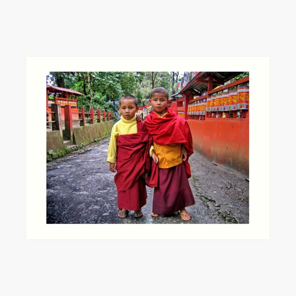 young monks. sikkim, india Art Print