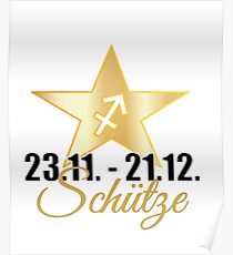 Schütze Sternzeichen Tierkreiszeichen Geschenk Poster