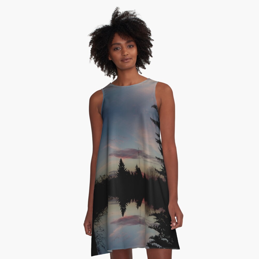 Sonnenhorizont Spiegelung Ufowolke A-Linien Kleid