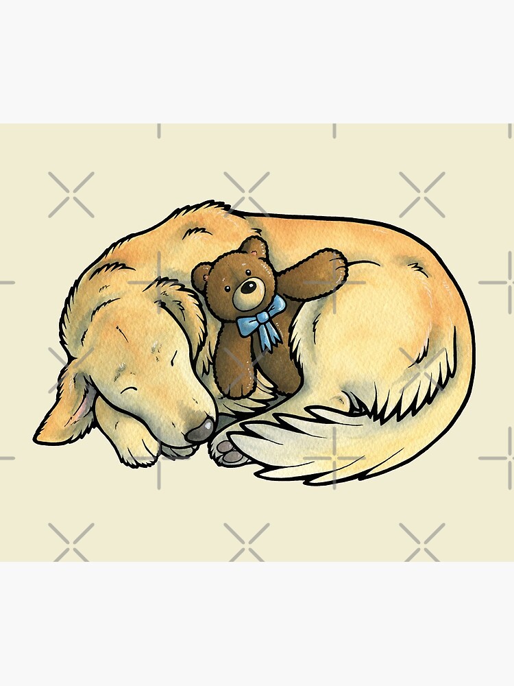 Sleeping Golden Retriever by animalartbyjess