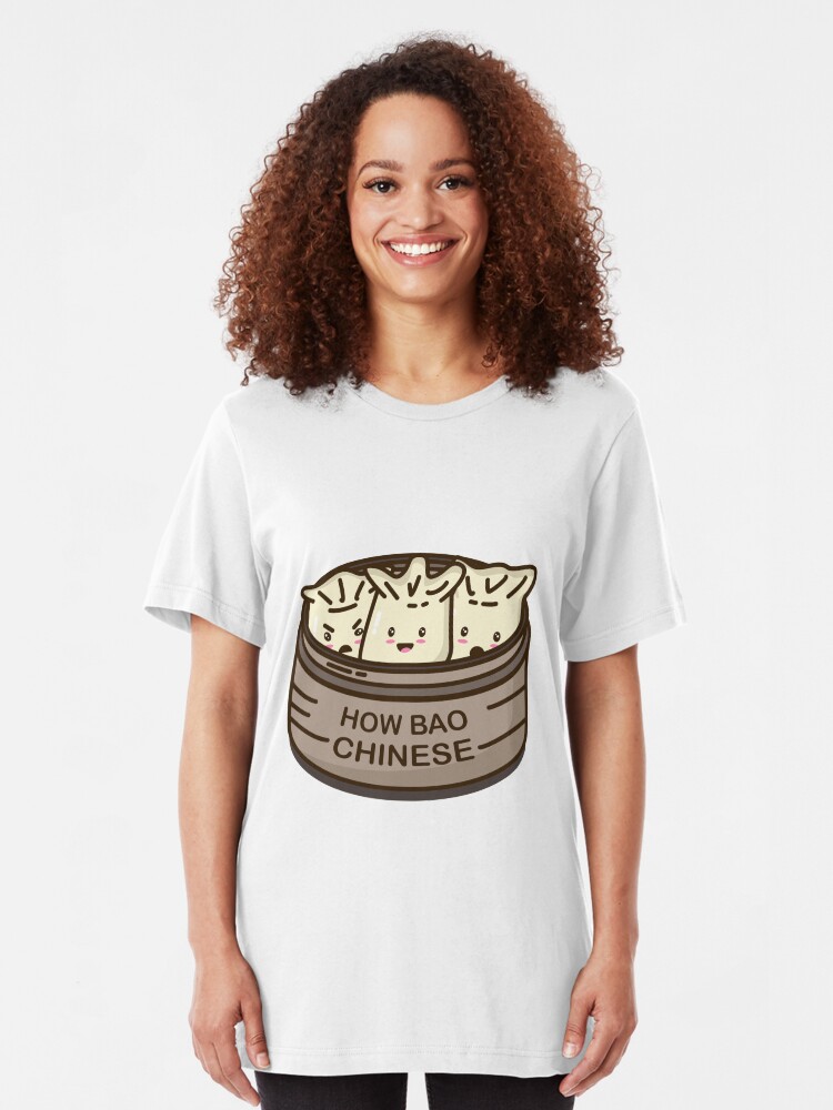 Alternate view of How Bao Chinese? Slim Fit T-Shirt