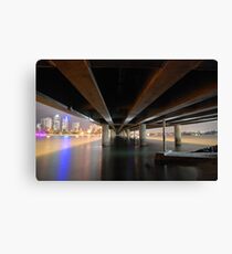 Under the Gold Coast bridge at night Canvas Print