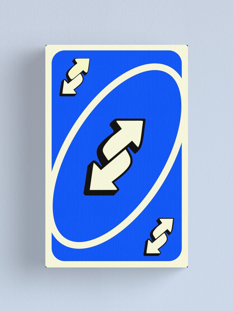 Neon Blue Uno Reverse Card Canvas Print By Cgrabda Redbubble