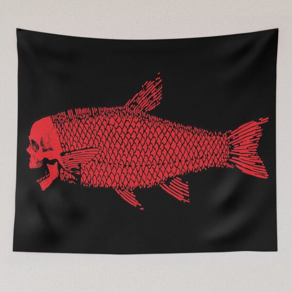 Item preview, Screaming skull fish red designed and sold by OctaviousRex197.