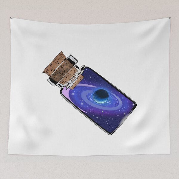 Item preview, A bit of galaxy in the glass bottle gift idea for physicists and Stephen Hawking fans designed and sold by elnino8.