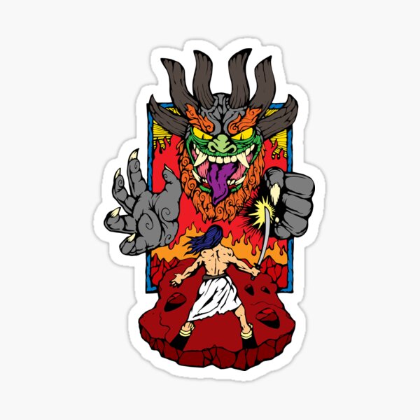 Samurai Jack vs Aku - Colour Version Sticker