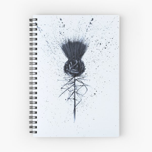 Item preview, Black and white contemporary Scottish Thistle designed and sold by Amazingraceart.