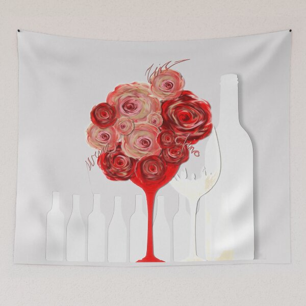 Item preview, Wine and flowers Red by mjvision Mia Niemi designed and sold by mjvisiondesign.