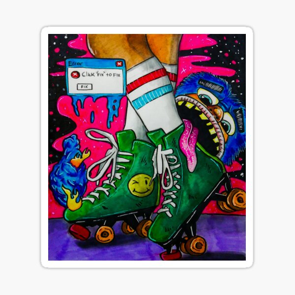 Roller Skating the Galaxy Sticker