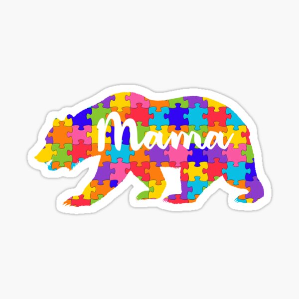 Artikel-Vorschau von Mama Bear Buntes Autismus-Unterstützungspuzzle, designt und verkauft von peaktee.