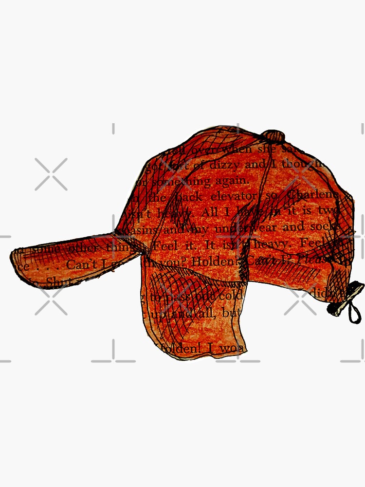 "Holden Caulfield's Red Hunting Cap" Sticker for Sale by LitArtByGina