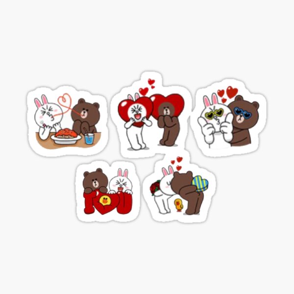 Conjunto de pegatinas cony valentine marrón Pegatina