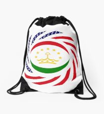 Tajik American Multinational Patriot Flag Series Drawstring Bag