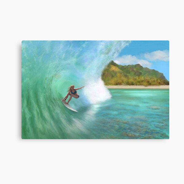 Surf Girl by LaLana Arts Fine Art Paper Poster ( Sports > Surfing art) - 24x16x.25