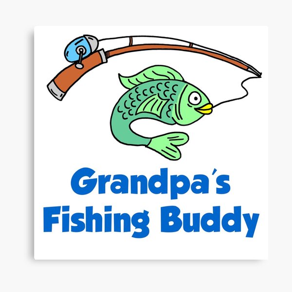 Grandpa's Fishing Buddy Cartoon Fish Grandchild Baby One-Piece