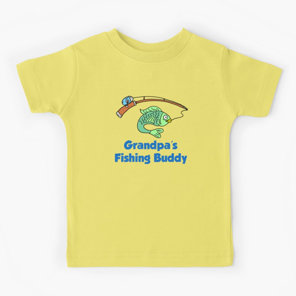 Grandpa's Fishing Buddy Cartoon Fish Grandchild | Kids T-Shirt