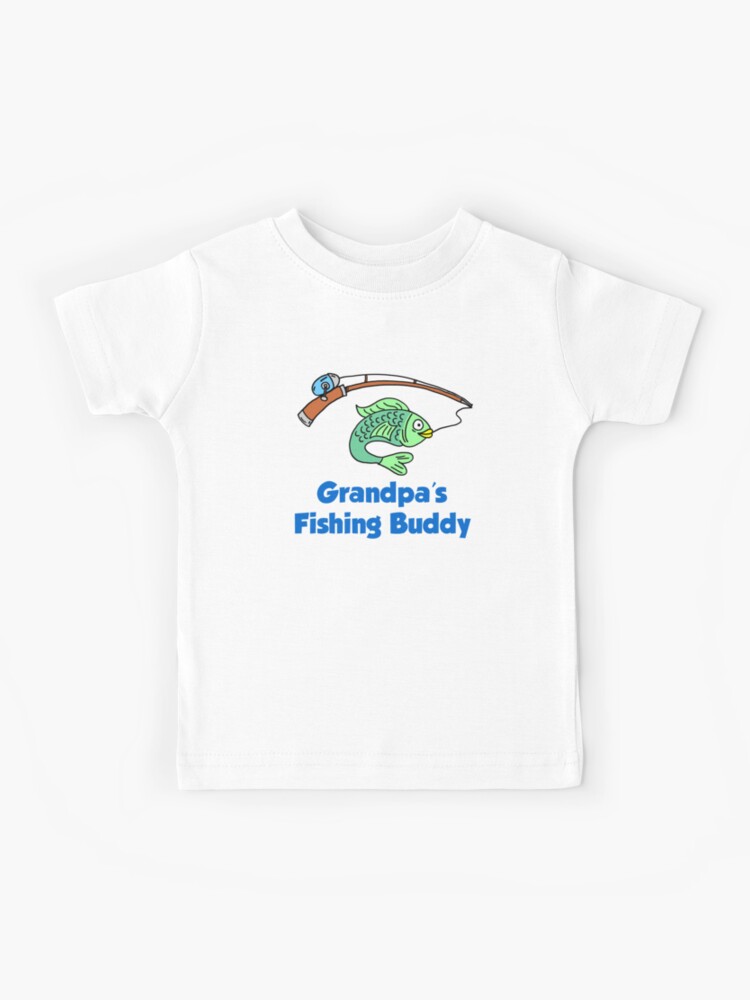 Grandpa's Fishing Buddy Cartoon Fish Grandchild | Kids T-Shirt