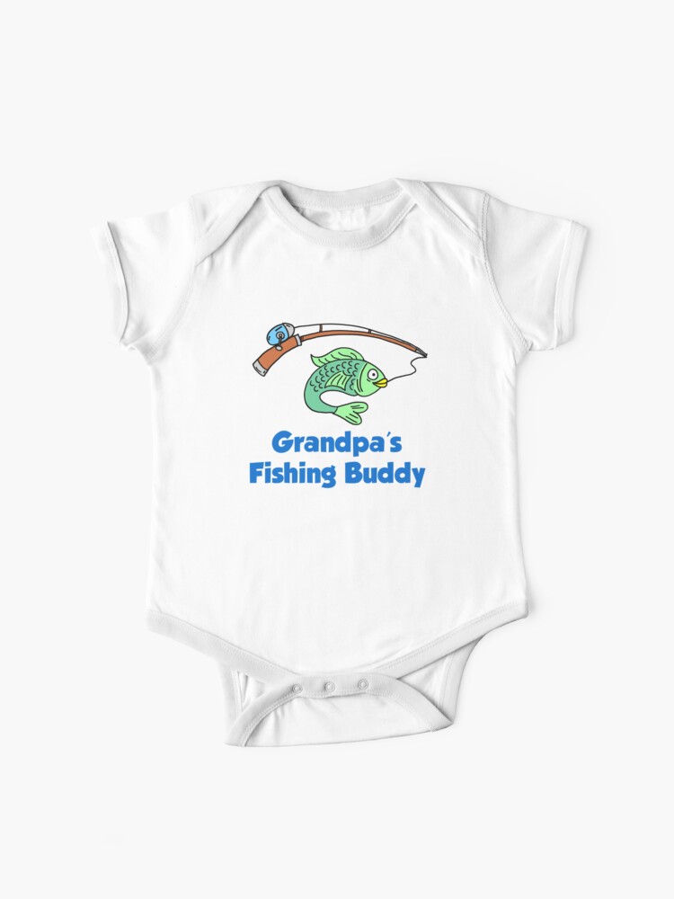 Baby Bodysuit - Daddy's Fishing Buddy 0-3 Months / White