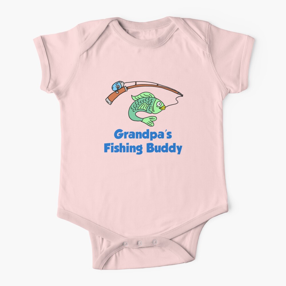 Grandpa's Fishing Buddy Cartoon Fish Grandchild Baby One-Piece for Sale by  jaycartoonist