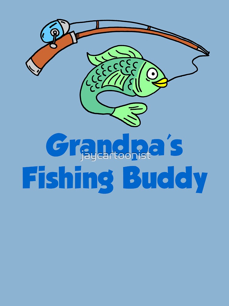 Grandpa's Fishing Buddy Cartoon Fish Grandchild Baby One-Piece for Sale by  jaycartoonist