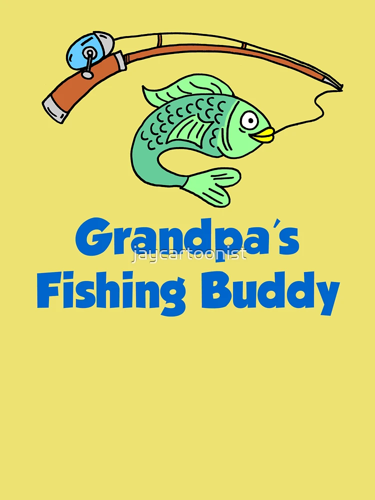 Grandpa's Fishing Buddy Cartoon Fish Grandchild Baby One-Piece for Sale by  jaycartoonist