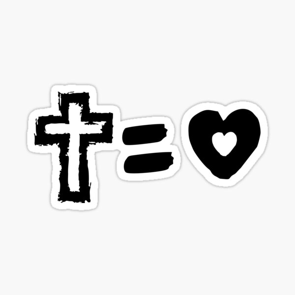 Christian Cross Shirt Cute Evangelical I Love' Sticker