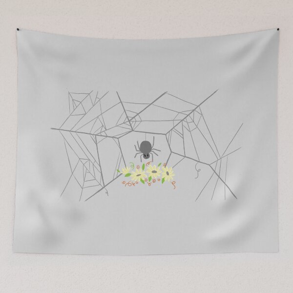 Item preview, Spider on a web with flowers designed and sold by jasmineberry.