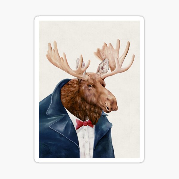 Item preview, Moose in Navy Blue designed and sold by AnimalCrew.