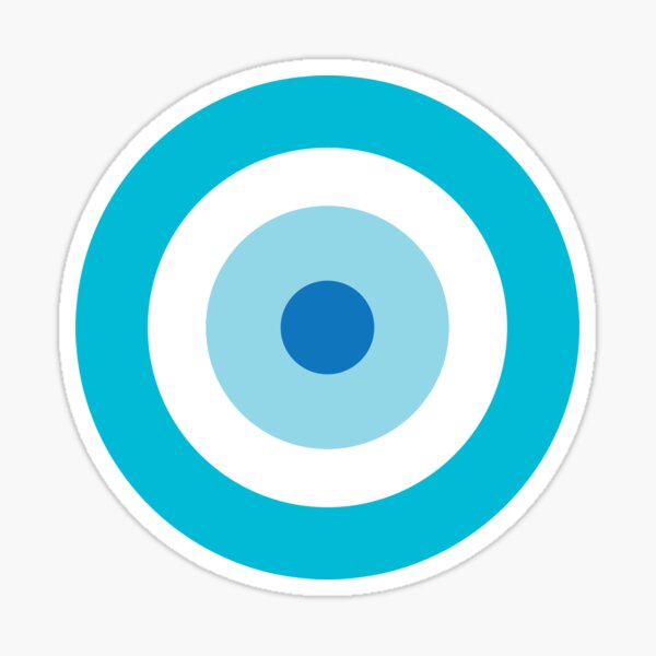 Evil Eye protection and good luck: Shades of Blue Sticker