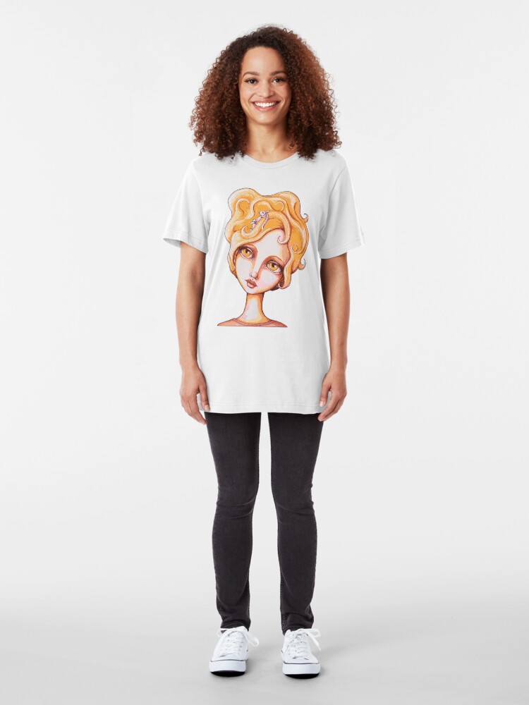 Alternate view of Bunny Bouffant (Orange Version) Slim Fit T-Shirt