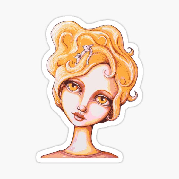 Bunny Bouffant (Orange Version) Sticker