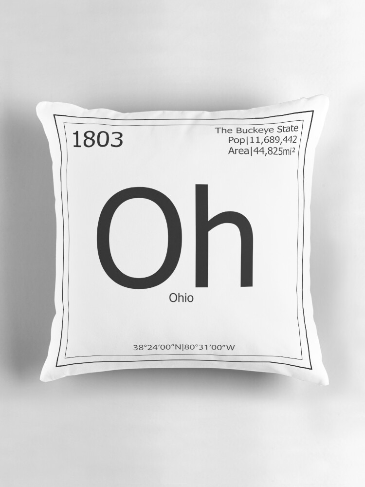 Thumbnail 3 of 4, Pillow, Ohio Periodic Table Sign designed and sold by afmo13.
