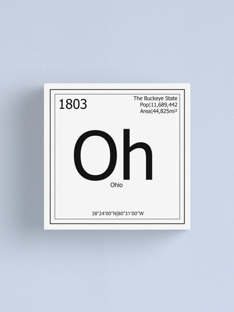 Thumbnail 1 of 3, Canvas Print, Ohio Periodic Table Sign designed and sold by afmo13.
