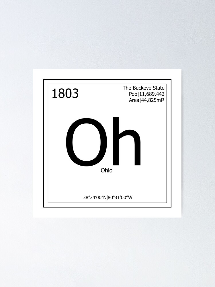 Thumbnail 1 of 3, Poster, Ohio Periodic Table Sign designed and sold by afmo13.