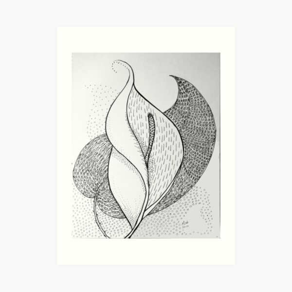Leaf and Lily Art Print